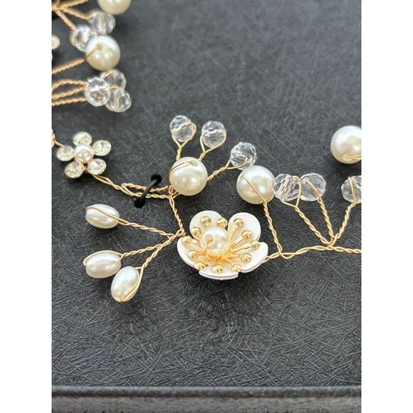 Badgley Mischka Floral Wreath Hair Accessory Flower Girl Wedding First Communion - Picture 2 of 8